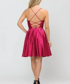 Short Deep Sweetheart Dress With Shorts By Poly USA 8542