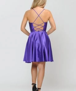 Short Deep Sweetheart Dress With Shorts By Poly USA 8542