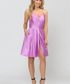 Short Deep Sweetheart Dress With Shorts By Poly USA 8542