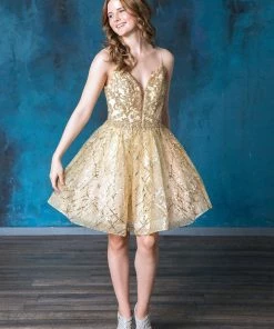 Short Deep Sweetheart Glitter Dress By Calla Collection Prom