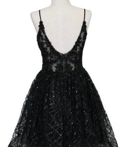 Short Deep Sweetheart Glitter Dress By Calla Collection Prom