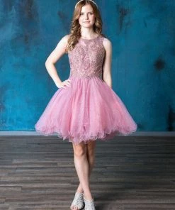 Short Embroidered Dress With Sequin Tulle Skirt By Calla Collection 16 Short Embroidered Dress With Sequin Tulle Skirt By Calla Collection