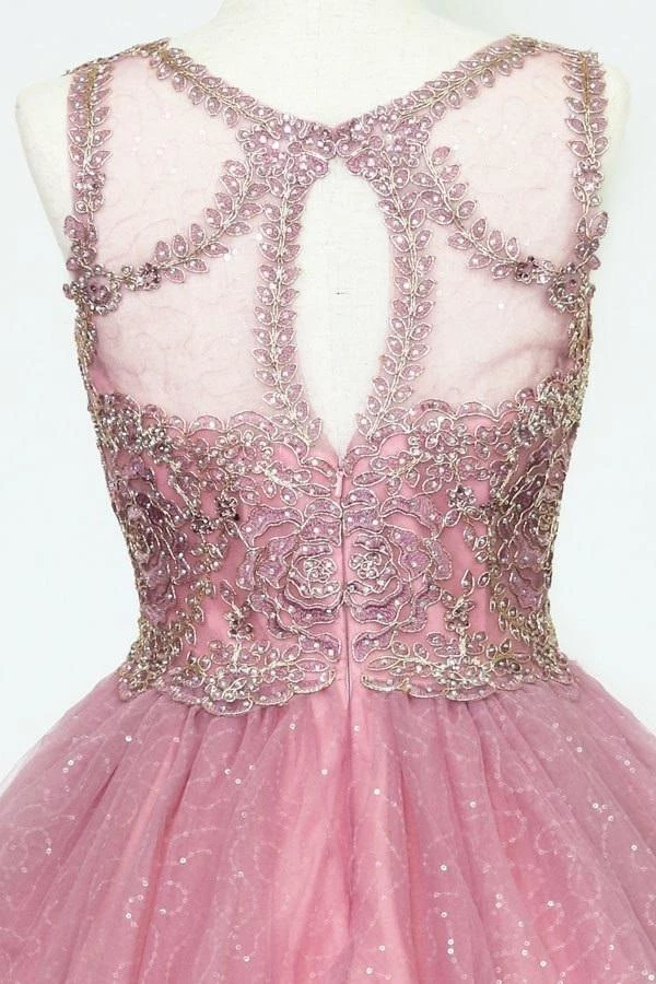 Short Embroidered Dress With Sequin Tulle Skirt By Calla Collection 7 Short Embroidered Dress With Sequin Tulle Skirt By Calla Collection