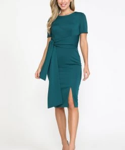 Short Fitted Dress With Short Sleeves By Poly USA 8524 13 Short Fitted Dress With Short Sleeves By Poly USA 8524