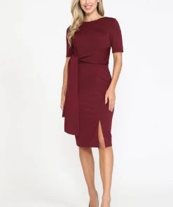 Short Fitted Dress With Short Sleeves By Poly USA 8524