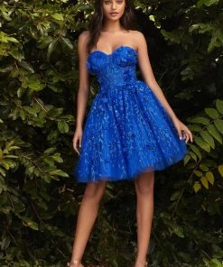 Short Glitter Print Dress By Cinderella Divine 9243
