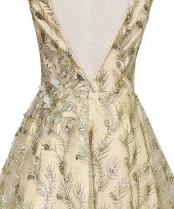 Short Glitter Print V-Neck Dress By Calla Collection 17 Short Glitter Print V-Neck Dress By Calla Collection