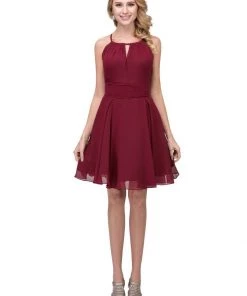 Short Halter Dress With Keyhole Neckline By Star Box 17293 Prom