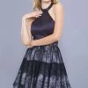 Prom Short Halter Dress With Lace Tiered Skirt By Nox Anabel 6348