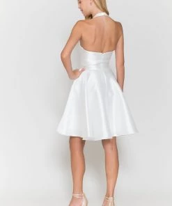 Short Halter Mikado Dress By Poly USA 8734