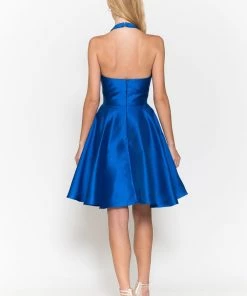 Short Halter Mikado Dress By Poly USA 8734