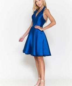 Short Halter Mikado Dress By Poly USA 8734