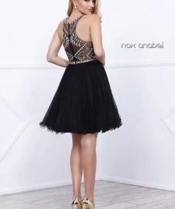 Prom Short Illusion Dress With Beaded Bodice By Nox Anabel 6250