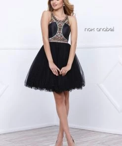 Prom Short Illusion Dress With Beaded Bodice By Nox Anabel 6250