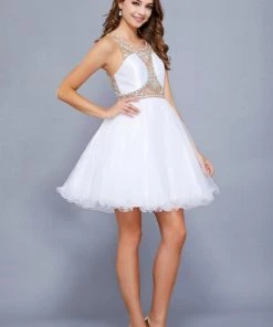 Prom Short Illusion Dress With Beaded Bodice By Nox Anabel 6250