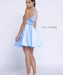 Short Illusion Dress With Embellished Bodice By Nox Anabel 6262