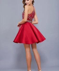 Short Illusion Dress With Embellished Bodice By Nox Anabel 6262