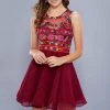 Prom Short Illusion Dress With Floral Appliques By Nox Anabel 6239 1 Prom Short Illusion Dress With Floral Appliques By Nox Anabel 6239