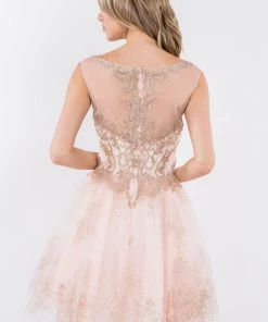 Short Illusion Glitter Print Dress By Elizabeth K GS1964 28 Short Illusion Glitter Print Dress By Elizabeth K GS1964