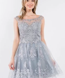 Short Illusion Glitter Print Dress By Elizabeth K GS1964 19 Short Illusion Glitter Print Dress By Elizabeth K GS1964