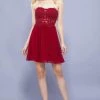 Short Lace Applique Strapless Sweetheart Dress By Nox Anabel 6314 Prom