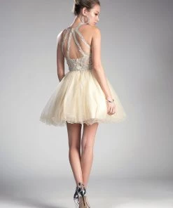 Prom Short Lace Appliqued Dress By Cinderella Divine UJ0119 23 Prom Short Lace Appliqued Dress By Cinderella Divine UJ0119