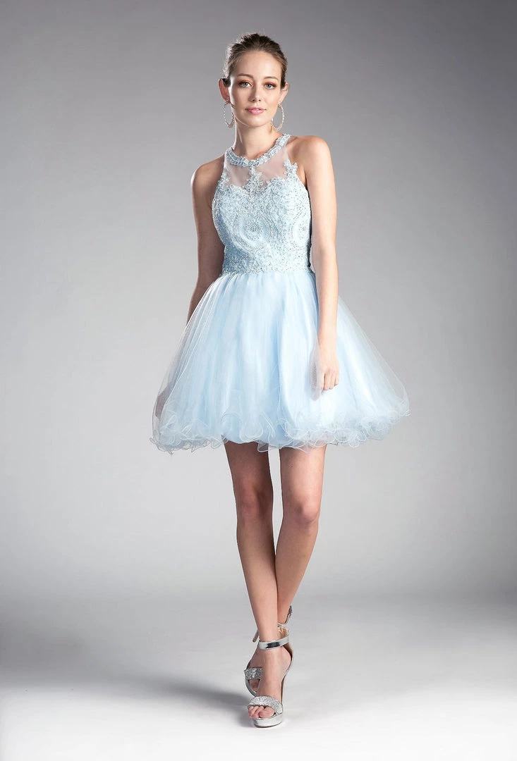 Prom Short Lace Appliqued Dress By Cinderella Divine UJ0119 11 Prom Short Lace Appliqued Dress By Cinderella Divine UJ0119