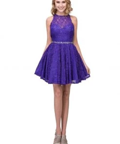 Prom Short Lace Dress With Keyhole Back By Star Box 6170