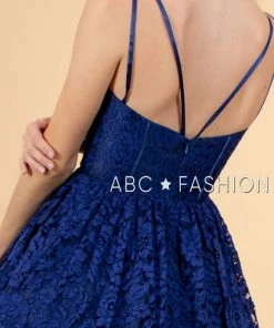 Short Lace Dress With Scalloped Hemline By Elizabeth K GS1602 13 Short Lace Dress With Scalloped Hemline By Elizabeth K GS1602