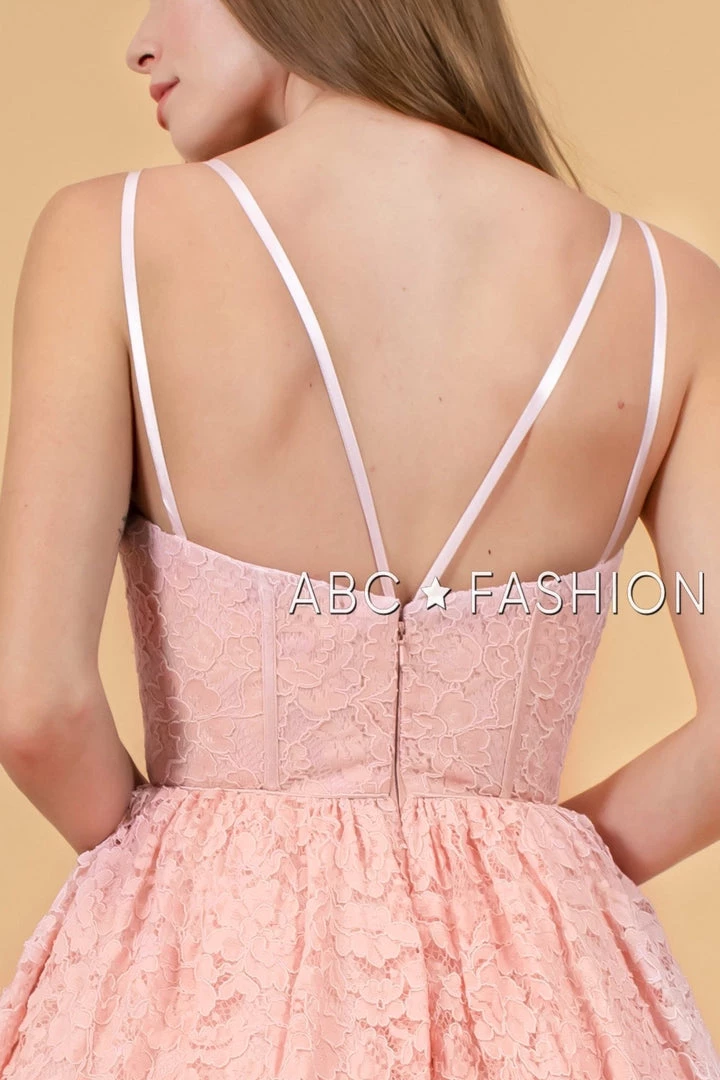 Short Lace Dress With Scalloped Hemline By Elizabeth K GS1602 10 Short Lace Dress With Scalloped Hemline By Elizabeth K GS1602