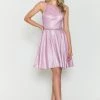 Short Metallic Glitter Dress By Poly USA 8790 Prom