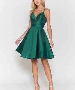 Short Mikado Pocket Dress By Poly USA 8698