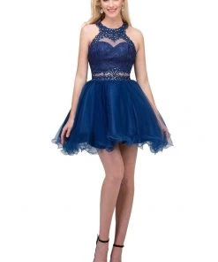 Short Mock Two Piece Dress With Ruffled Skirt By Star Box 6417 Prom