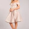 Prom Short Off Shoulder Metallic Glitter Dress By Cinderella Couture