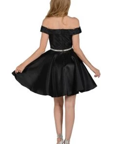 Short Off Shoulder Mikado Dress By Poly USA 7948 Prom