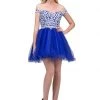 Prom Short Off The Shoulder Dress With Ruffled Skirt By Star Box 17313