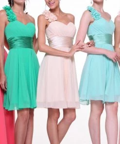 Prom Short One Shoulder Chiffon Dress By Cinderella Divine 1490