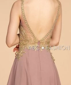 Short Open Back Dress With Lace Appliques By Elizabeth K GS1615 15 Short Open Back Dress With Lace Appliques By Elizabeth K GS1615