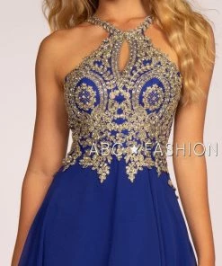 Short Open Back Dress With Lace Appliques By Elizabeth K GS1615 18 Short Open Back Dress With Lace Appliques By Elizabeth K GS1615