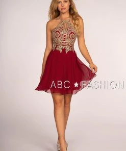 Short Open Back Dress With Lace Appliques By Elizabeth K GS1615 20 Short Open Back Dress With Lace Appliques By Elizabeth K GS1615