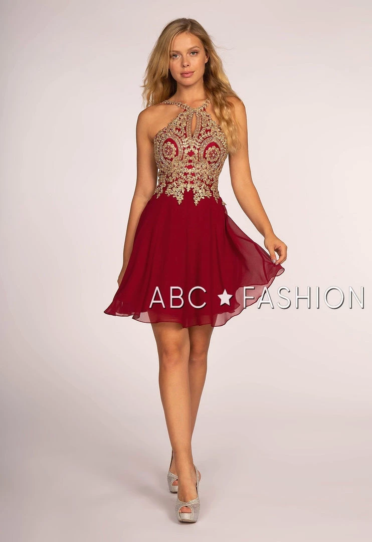 Short Open Back Dress With Lace Appliques By Elizabeth K GS1615 11 Short Open Back Dress With Lace Appliques By Elizabeth K GS1615