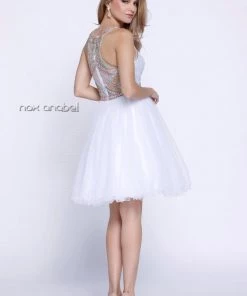 Short Pastel Beaded Sleeveless Illusion Dress By Nox Anabel 6250 Prom 9 Short Pastel Beaded Sleeveless Illusion Dress By Nox Anabel 6250 Prom