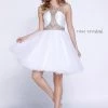 Short Pastel Beaded Sleeveless Illusion Dress By Nox Anabel 6250 Prom