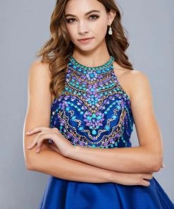 Short Racerback Dress With Beaded Bodice By Nox Anabel 6251 9 Short Racerback Dress With Beaded Bodice By Nox Anabel 6251