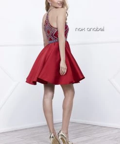 Short Racerback Dress With Beaded Bodice By Nox Anabel 6251 11 Short Racerback Dress With Beaded Bodice By Nox Anabel 6251