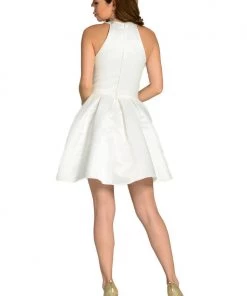 Short Red Satin Skater Dress With Beaded Bodice By Poly USA 13 Short Red Satin Skater Dress With Beaded Bodice By Poly USA