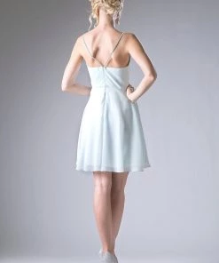 Ruched Short V-Neck Dress By Cinderella Divine 1009 15 Ruched Short V-Neck Dress By Cinderella Divine 1009