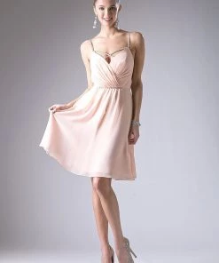 Ruched Short V-Neck Dress By Cinderella Divine 1009 13 Ruched Short V-Neck Dress By Cinderella Divine 1009