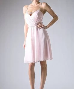 Ruched Short V-Neck Dress By Cinderella Divine 1009 18 Ruched Short V-Neck Dress By Cinderella Divine 1009