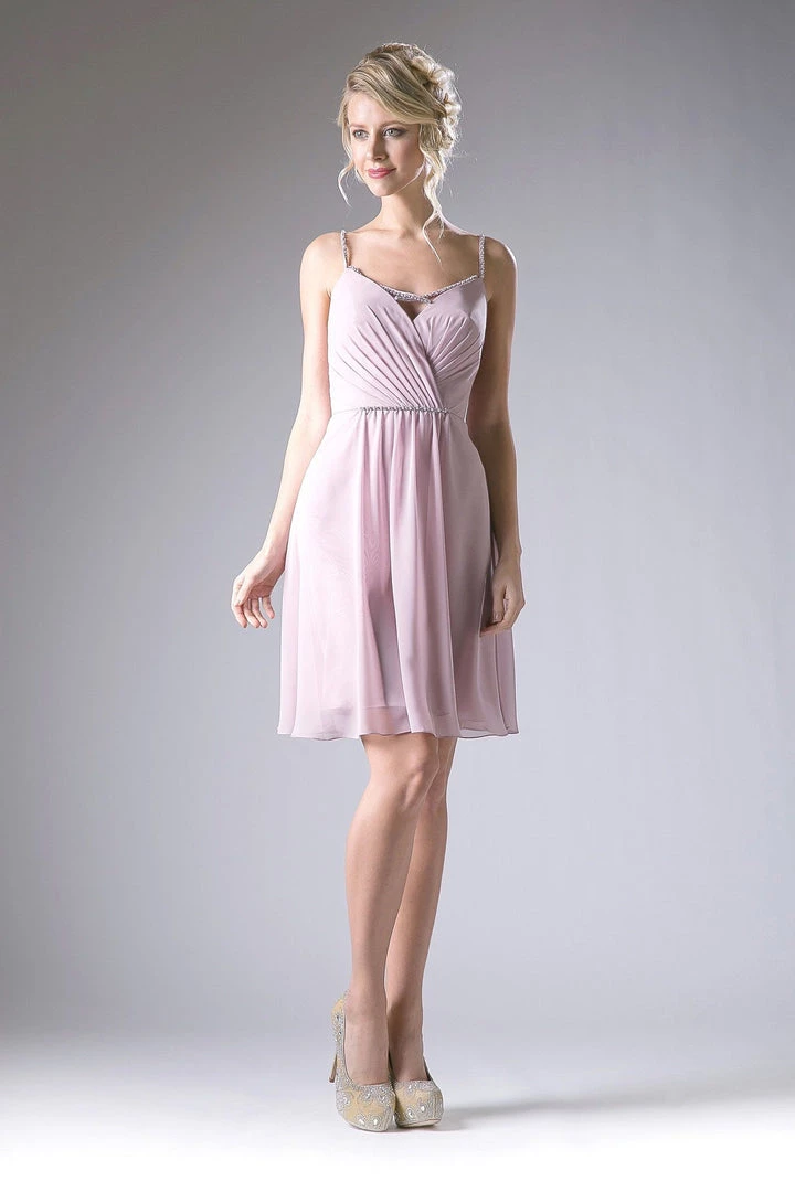 Ruched Short V-Neck Dress By Cinderella Divine 1009 8 Ruched Short V-Neck Dress By Cinderella Divine 1009